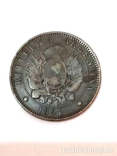 Monedas antiguas de Am&eacute;rica: moneda argentina 2 centavos 1891 - Foto 1