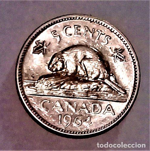 Monedas antiguas de Am&eacute;rica: 5 centavos canada de 1964 exc - Foto 1