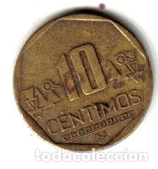 Monedas antiguas de Am&eacute;rica: peru moneda de 10 centimos ano 2001 - Foto 1