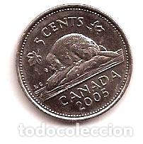 Monedas antiguas de Am&eacute;rica: canada moneda de 5 cents ano 2005 - Foto 1