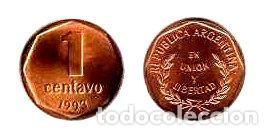 Monedas antiguas de Am&eacute;rica: argentina moneda 1 centavo 1999 - Foto 1