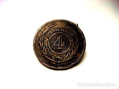 Monedas antiguas de Am&eacute;rica: 4 centesimos uruguay 1869 - Foto 1