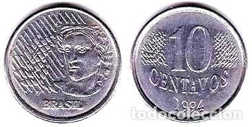 Monedas antiguas de Am&eacute;rica: brasil moneda 10 centavos 1994 - Foto 1
