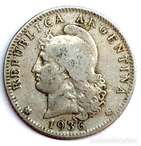 Monedas antiguas de Am&eacute;rica: moneda 20 centavos argentina 1936 - Foto 1