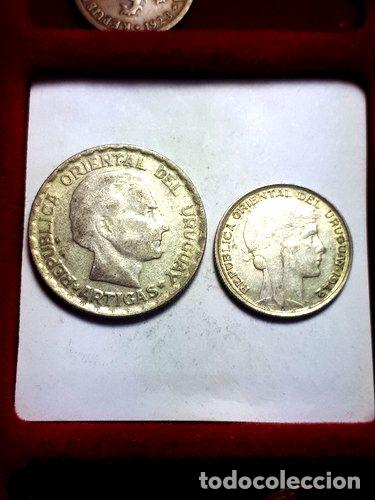 Monedas antiguas de Am&eacute;rica: moneda uruguay 50 y 20 cent194243 - Foto 1