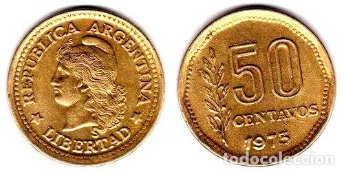 Monedas antiguas de Am&eacute;rica: argentina moneda 50 centavos 1973 - Foto 1