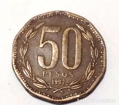 Monedas antiguas de Am&eacute;rica: 50 pesos chile 1992 - Foto 1