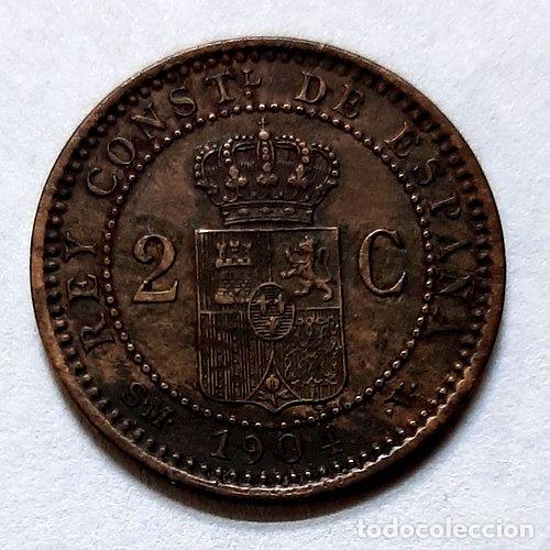 Monedas antiguas de Am&eacute;rica: moneda espana 2 centimos 1904 - Foto 1