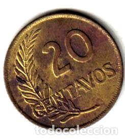 Monedas antiguas de Am&eacute;rica: peru moneda de 20 centavos ano 1959 - Foto 1