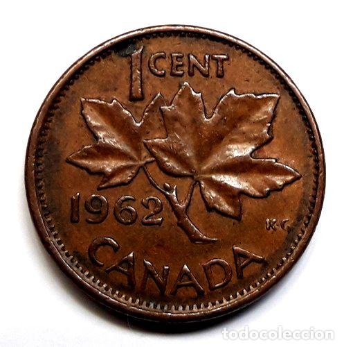 Monedas antiguas de Am&eacute;rica: canada 1 centavo de bronce ano 1962 - Foto 1