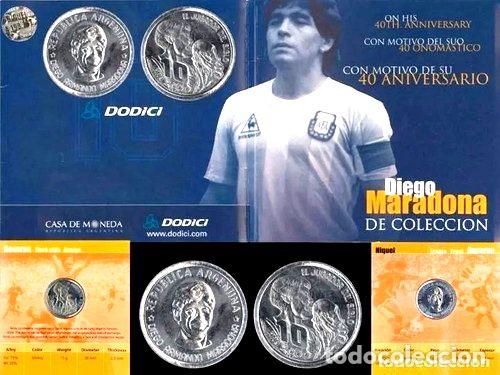 Monedas antiguas de Am&eacute;rica: moneda conmemorativa diego armando maradona aniversario 40