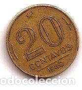Monedas antiguas de Am&eacute;rica: brasil moneda de 20 centavos 1946 - Foto 1