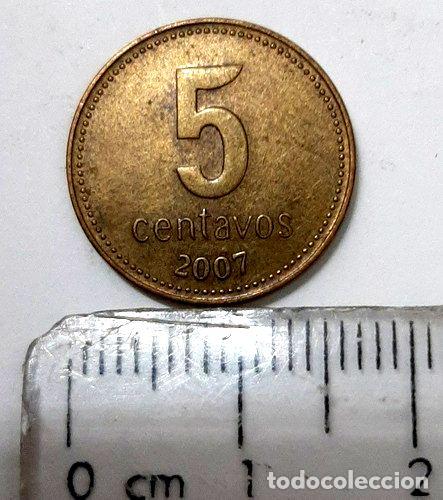 Monedas antiguas de Am&eacute;rica: moneda argentina 5 centavos ano 2007 - Foto 1