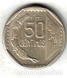 Monedas antiguas de Am&eacute;rica: peru moneda de 50 centimos ano 1992 - Foto 1