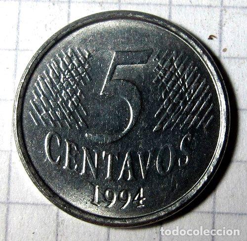 Monedas antiguas de Am&eacute;rica: brasil moneda 5 centavos 1994 - Foto 1