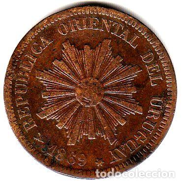 Monedas antiguas de Am&eacute;rica: uruguay moneda de 2 centesimos 1869 - Foto 1