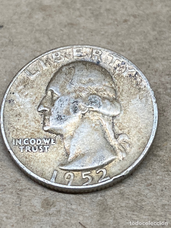 Monedas antiguas de Am&eacute;rica: Moneda de plata One Quarter Dollar 1952 - Foto 1