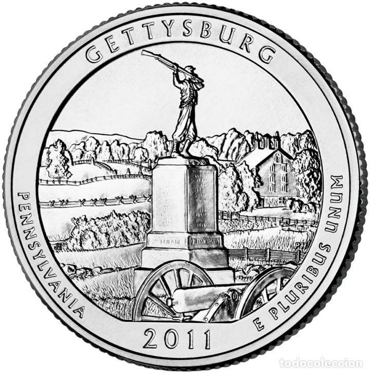 Monedas antiguas de Am&eacute;rica: QUARTER DOLAR USA 2011 - CECA P - GETTYSBURG - PENNSYLVANIA - SIN CIRCULAR