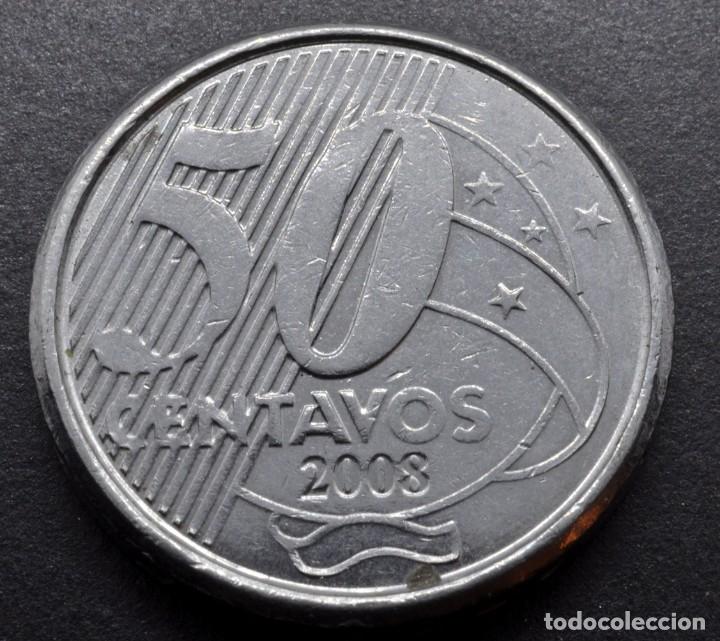 Monedas antiguas de Am&eacute;rica: Brasil, 50 centavos 2008 - Foto 2