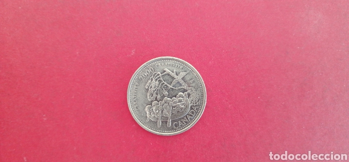 Monedas antiguas de Am&eacute;rica: 25 cents de Canad&aacute; 2000. Creatividad - Foto 1