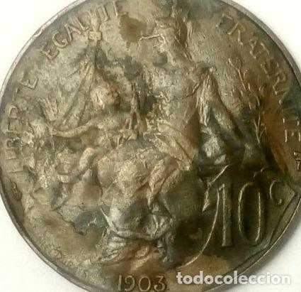 Monedas antiguas de Am&eacute;rica: moneda francia 1903 10 centimos - Foto 1