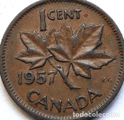 Monedas antiguas de Am&eacute;rica: canada ano 1957 1 centavo de bronce - Foto 1