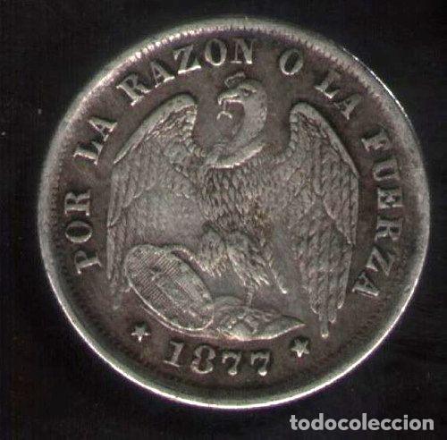 Monedas antiguas de Am&eacute;rica: chile 12 decimo 1877 km1372 mb - Foto 1