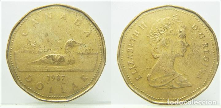Monedas antiguas de Am&eacute;rica: MONEDA DE CANADA 1 DOLAR ELIZABETH II 1987 - Foto 1