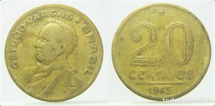 Monedas antiguas de Am&eacute;rica: MONEDA DE BRASIL 20 CENTAVOS 1945 - Foto 1