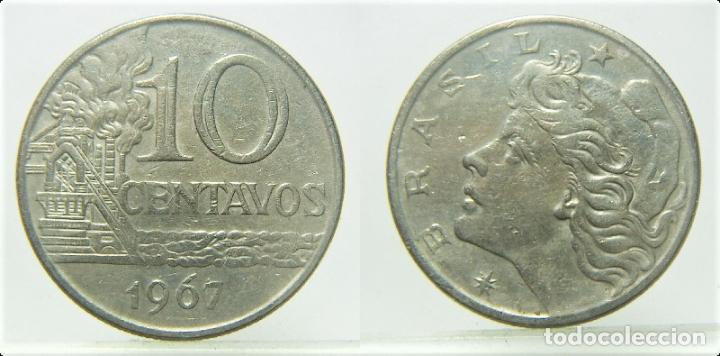 Monedas antiguas de Am&eacute;rica: MONEDA DE BRASIL 10 CENTAVOS 1967 - Foto 1