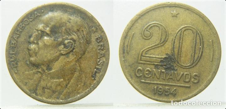 Monedas antiguas de Am&eacute;rica: MONEDA DE BRASIL 20 CENTAVOS 1954 - Foto 1