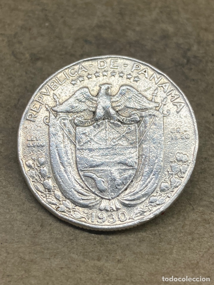 Monedas antiguas de Am&eacute;rica: Moneda de plata Medio Balboa 1930 - Foto 2