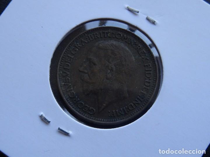 Monedas antiguas de Am&eacute;rica: GRAN BRETA&Ntilde;A FARTHING 1929 - Foto 2