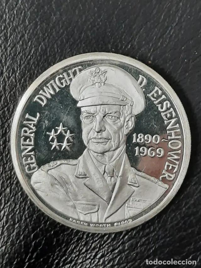 Monedas antiguas de América: Moneda de 1 onza de plata pura Eisenhower año 1969 - Foto 1 - 48709888