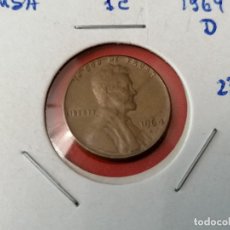 Monedas antiguas de América: 1 CÉNTIMO ESTADOS UNIDAS, 1964 D, ESCASA. Lote 262597530