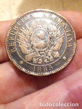 Monedas antiguas de Am&eacute;rica: dos centavos de patacon de 1885 - Foto 1