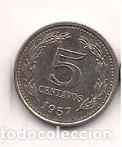Monedas antiguas de Am&eacute;rica: ARGENTINA MONEDA DE 5 CENTAVOS 1957 - Foto 1