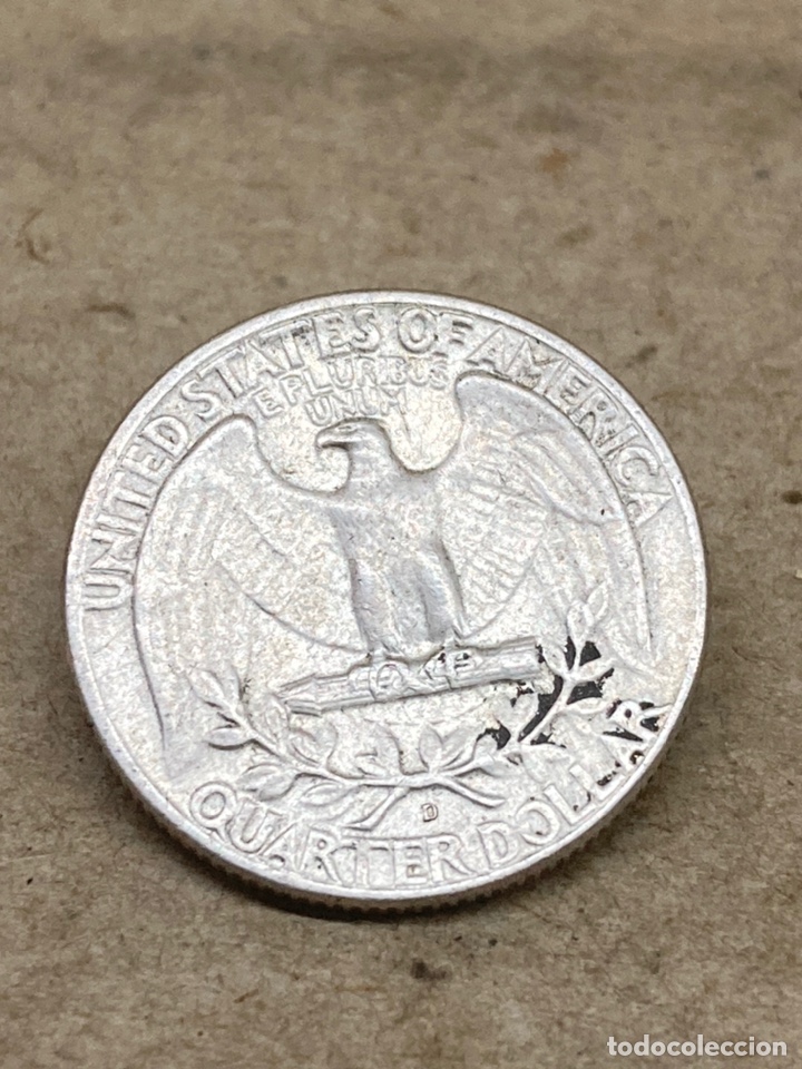 Monedas antiguas de Am&eacute;rica: Moneda de plata Quarter Dollar 1964 - Foto 1