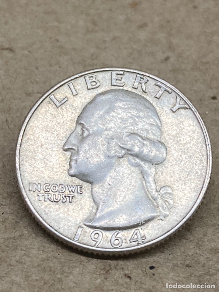 Monedas antiguas de Am&eacute;rica: Moneda de plata Quarter Dollar - Foto 1