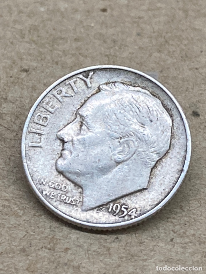 Monedas antiguas de Am&eacute;rica: Moneda de plata One diner 1954 - Foto 1