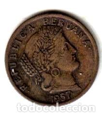Monedas antiguas de Am&eacute;rica: peru moneda de 10 centavos ano 1957 - Foto 1