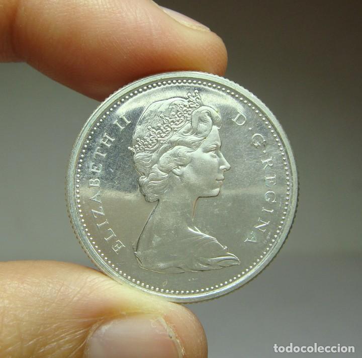 Monedas antiguas de Am&eacute;rica: 25 C&eacute;ntimos. Plata. Canad&aacute; - 1966 - Foto 1
