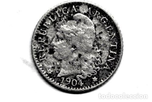 Monedas antiguas de Am&eacute;rica: moneda argentina 5 centavos 1904 - Foto 1