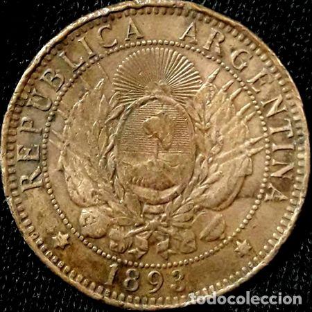 Monedas antiguas de Am&eacute;rica: moneda argentina 2 centavos 1893 ref caj 2 - Foto 1