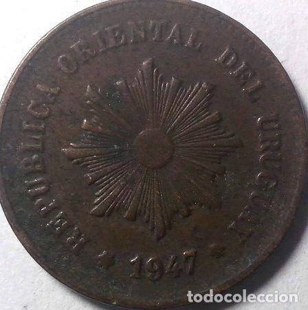 Monedas antiguas de Am&eacute;rica: moneda uruguay 5 centesimos 1947 - Foto 1