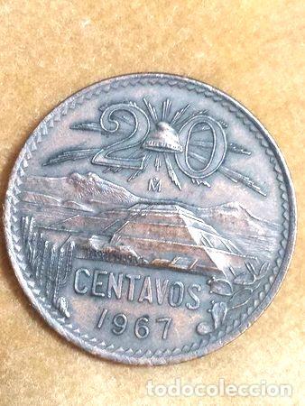 Monedas antiguas de Am&eacute;rica: moneda mexico 20 centavos 1967 ref p14 17 - Foto 1