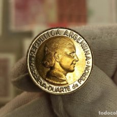 Monedas antiguas de América: ARGENTINA 1 PESO EVA PERON 1997 KM 122 BIMETÁLICA SC UNC