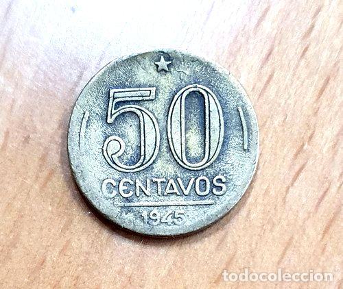 Monedas antiguas de Am&eacute;rica: moneda brasil 50 centavos 1945 - Foto 1