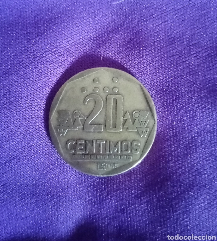 Monedas antiguas de Am&eacute;rica: 1993 Moneda de Per&uacute;. 20 c&eacute;ntimos - Foto 1