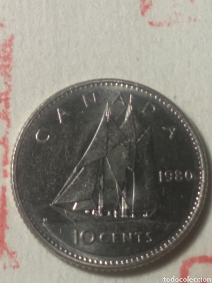 Monedas antiguas de Am&eacute;rica: 10 centavos Canad&aacute; 1980 - Foto 1